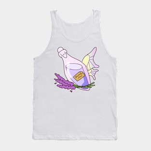 Purple Wings: Glass Bottle with Lilac Water and Grass Tank Top